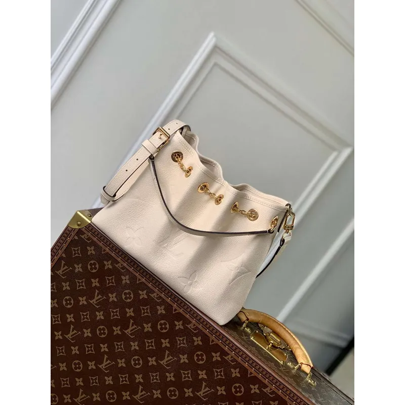 LV M47209 Louis Vuitton LV Bundle Bag Monogram Empreinte Leather Off white