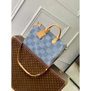LV N40701 Louis Vuitton Speedy 40 Bandoulière Bag Blue