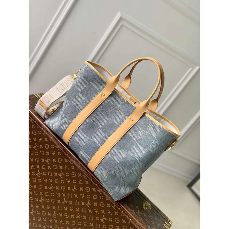 LV N40702 Louis Vuitton Weekend Tote Bag Blue