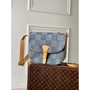 LV N40743 Louis Vuitton Montsouris Messenger MM Damier Cross body Bag Blue