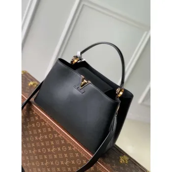 LV M24607 Louis Vuitton Capucines GM Souple Handbag Black