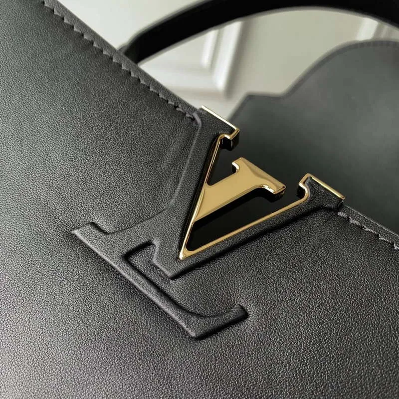 LV M24607 Louis Vuitton Capucines GM Souple Handbag Black