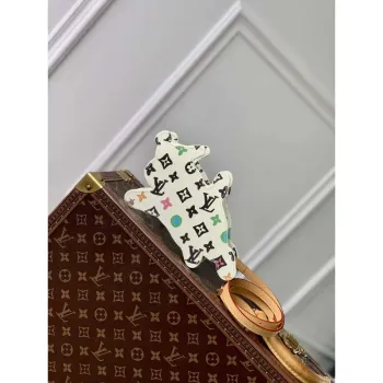 LV M83342 Louis Vuitton Playful Dog On Strap Wearable Wallet White