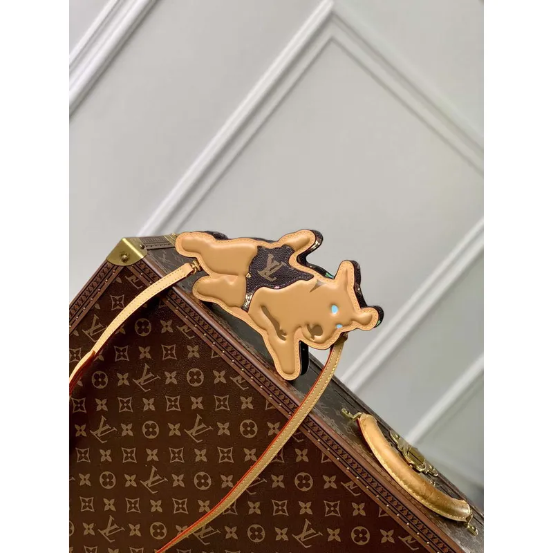 LV M83342 Louis Vuitton Playful Dog On Strap Wearable Wallet Chocolate