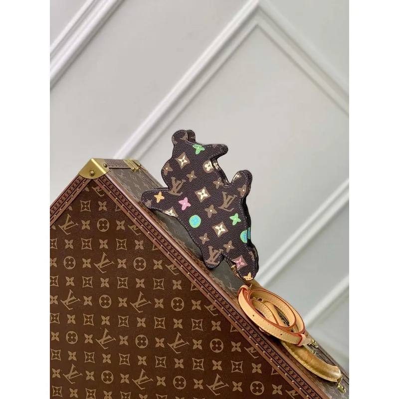 LV M83342 Louis Vuitton Playful Dog On Strap Wearable Wallet Chocolate