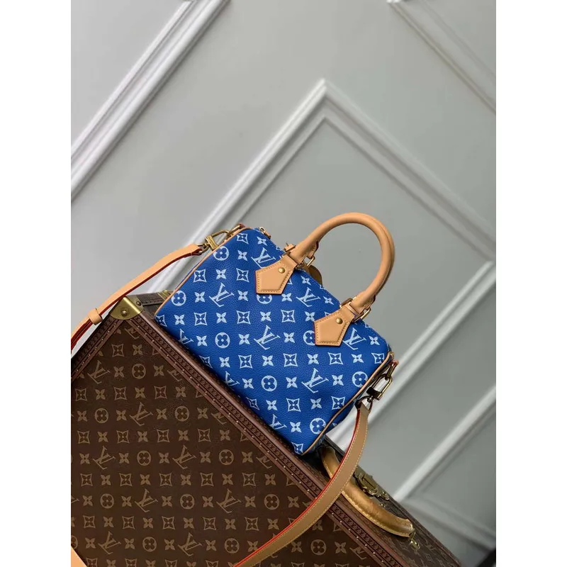 LV M24424 Louis Vuitton Speedy P9 Bandoulière 25 Bag Monogram Leather Blue