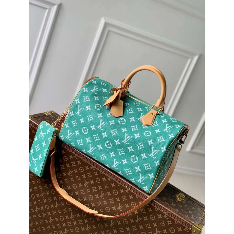 LV M24417 Louis Vuitton Speedy P9 Bandoulière 40 Bag Monogram Leather Light Green