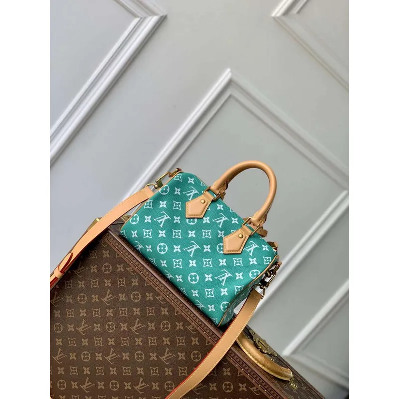LV M24423 Louis Vuitton Speedy P9 Bandoulière 25 Bag Monogram Leather Light Green