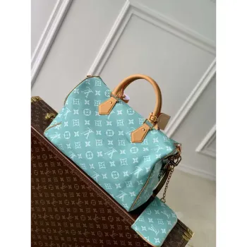 LV M24417 Louis Vuitton Speedy P9 Bandoulière 40 Bag Monogram Leather Light Blue