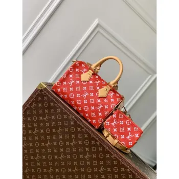 LV M24425 Louis Vuitton Speedy P9 Bandoulière 25 Bag Monogram Leather Red