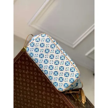 LV M11263 Louis Vuitton Neverfull MM Tote Bag Lagoon Blue