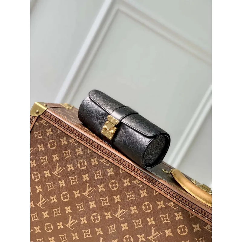 LV M10145 Louis Vuitton Etui Bijoux Jewellery Case Black Leather
