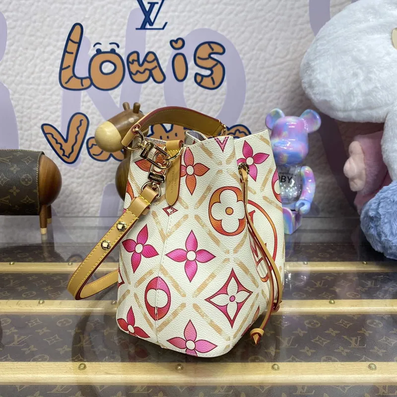 LV M25315 Louis Vuitton Néonoé BB Bucket Bag Coral
