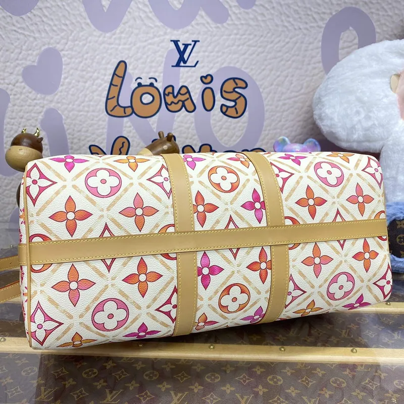 LV M11251 Louis Vuitton Keepall Bandoulière 45 Bag Coral