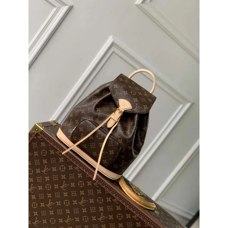 LV M11199 Louis Vuitton Montsouris Mini Backpack Monogram Coated canvas