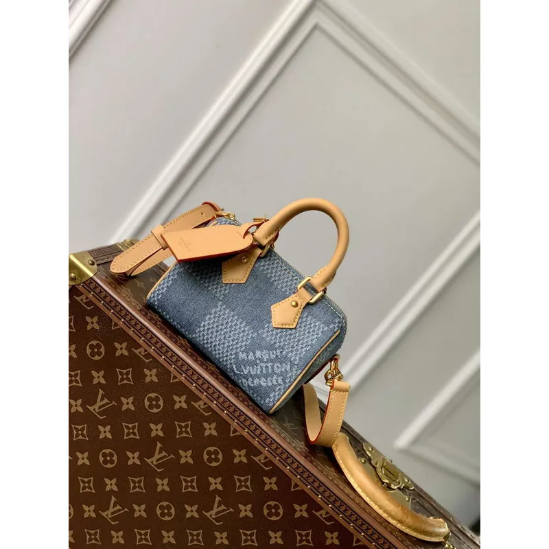 LV N40682 Louis Vuitton Speedy Bandoulière 18 Bag Blue