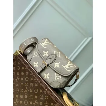 LV M46386 Louis Vuitton Diane Monogram Empreinte Leather Gray with Camel