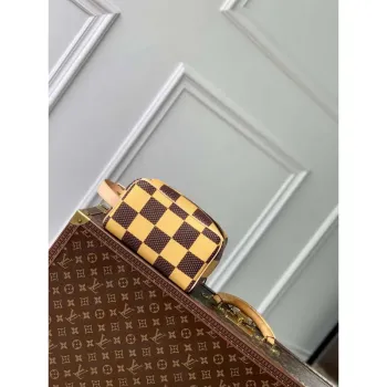 LV N40567 Louis Vuitton Locker Dopp Kit Bag Yellow Damier Other