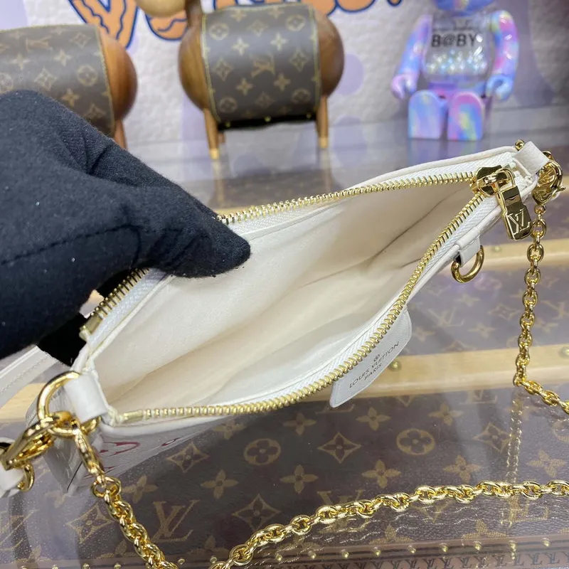 LV M83448 Louis Vuitton Easy Pouch On Strap Bag Monogram Empreinte Crame Pink