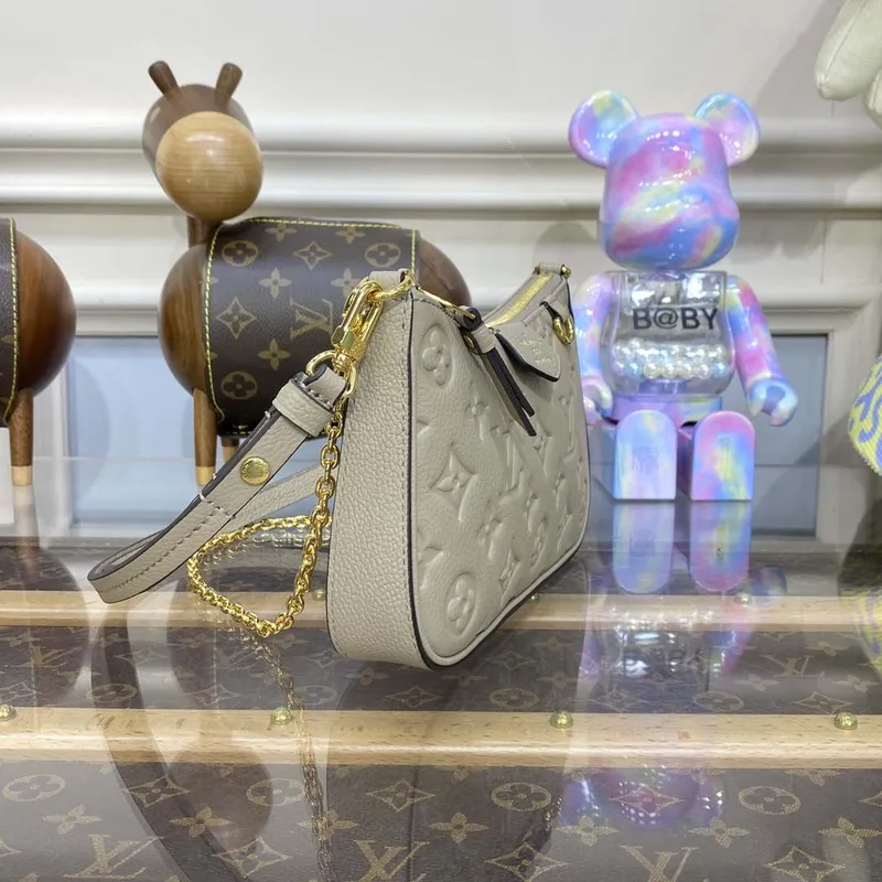 LV M81862 Louis Vuitton Easy Pouch On Strap Bag Monogram empreinte Tourterelle Beige