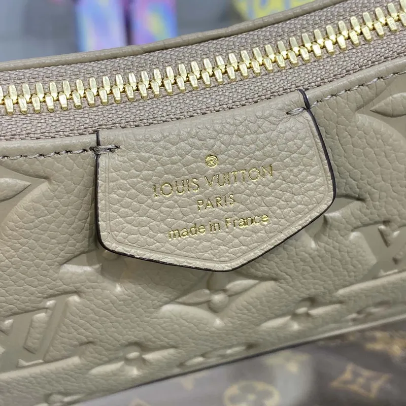 LV M81862 Louis Vuitton Easy Pouch On Strap Bag Monogram empreinte Tourterelle Beige
