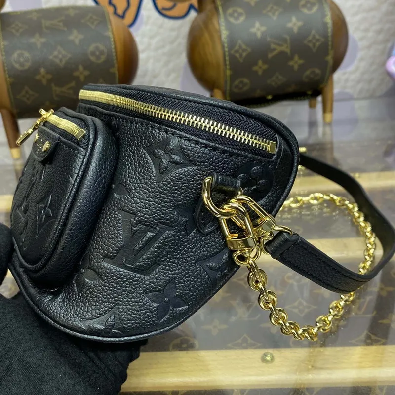 LV M46917 Louis Vuitton Mini Bumbag Monogram Empreinte Black