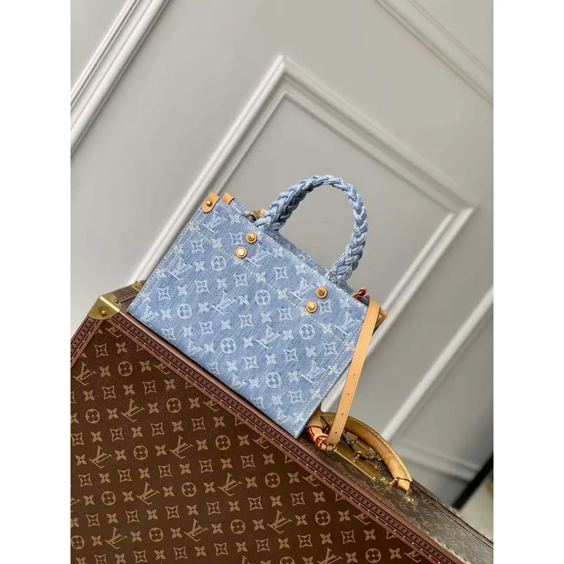 LV M24897 Louis Vuitton Let Go PM Bag Sky Blue Monogram denim