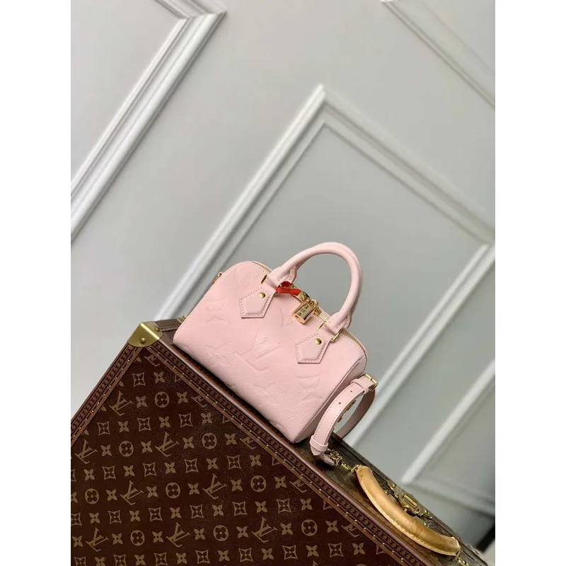 LV M47136 Louis Vuitton Speedy Bandoulière 20 Handbag Opal Pink