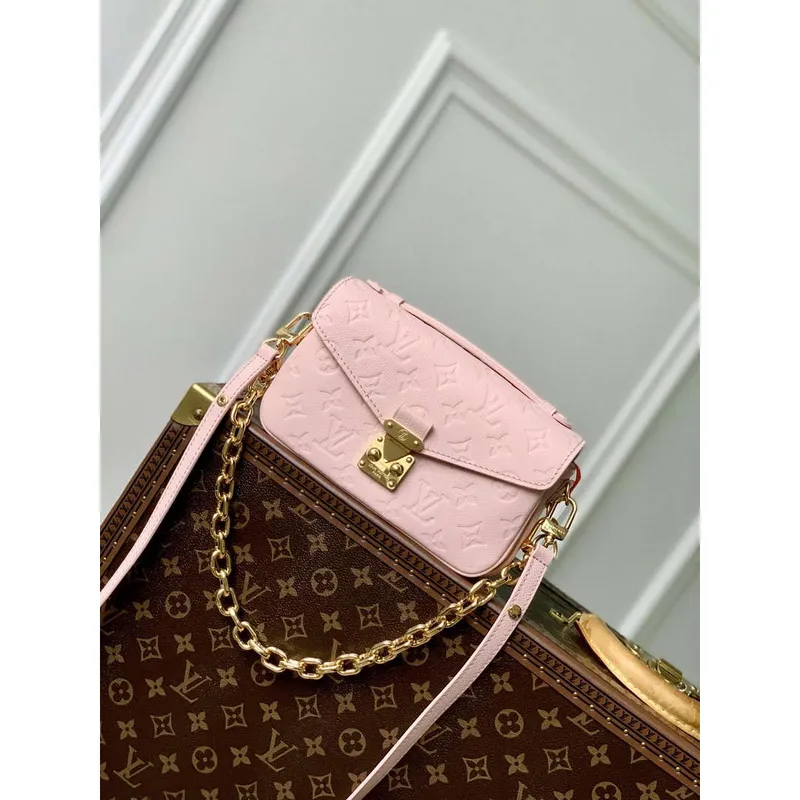 LV M47045 Louis Vuitton Pochette Métis East West Handbag Opal Pink