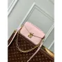 LV M47045 Louis Vuitton Pochette Métis East West Handbag Opal Pink