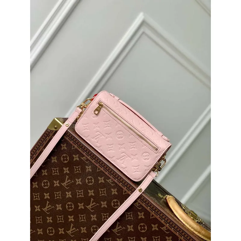 LV M47045 Louis Vuitton Pochette Métis East West Handbag Opal Pink