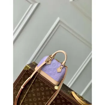 LV M82974 Louis Vuitton Nano Alma Handbag Glossy Lilac