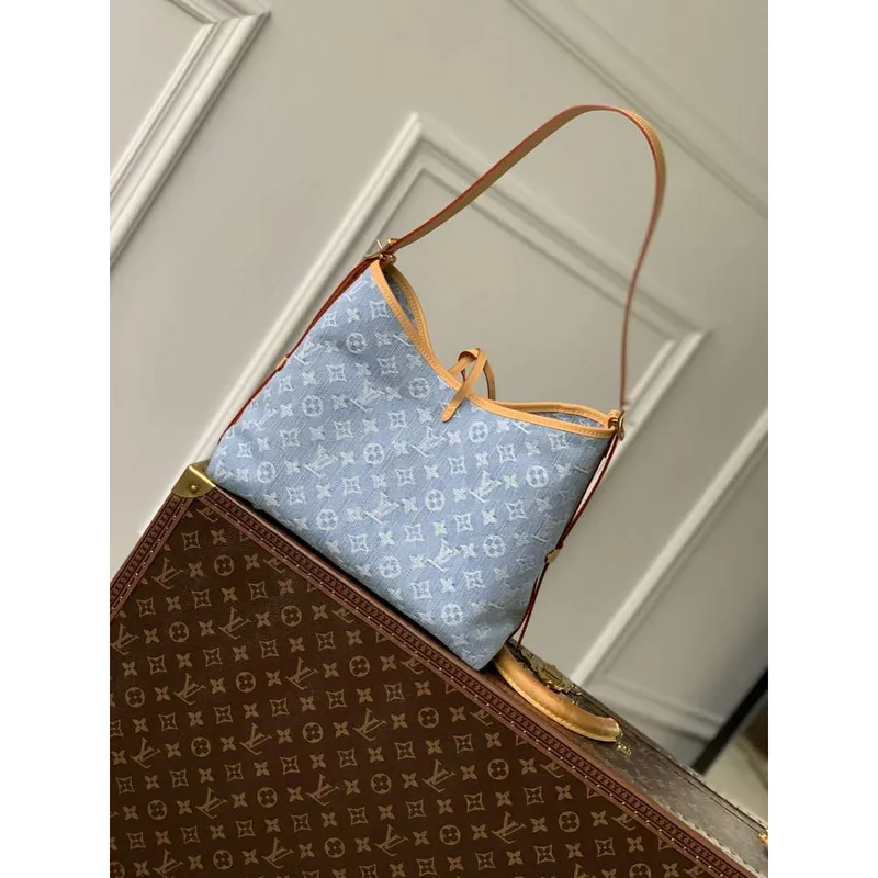 LV M11462 Louis Vuitton CarryAll PM Bag Sky Blue Denim