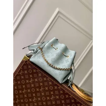 LV M57070 Louis Vuitton Bella Bucket Bag Mahina leather Sky blue
