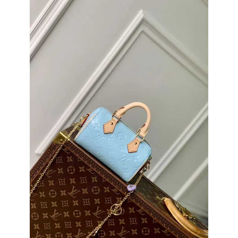 LV M83000 Louis Vuitton Nano Speedy Bag Sky Blue
