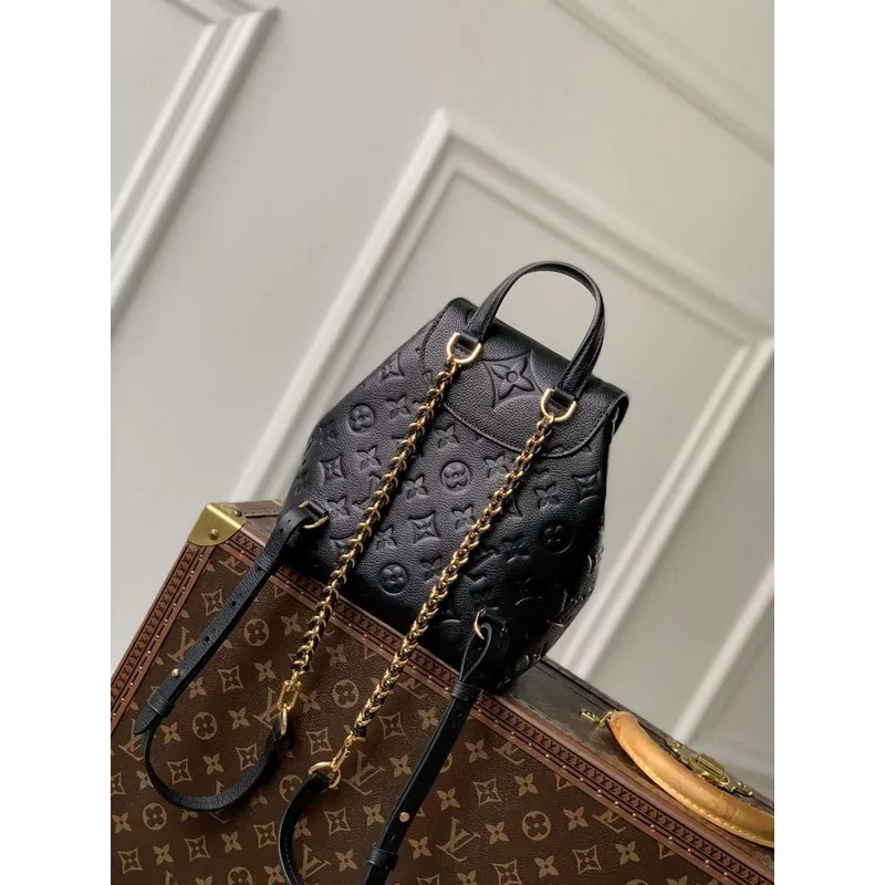 LV M47072 Louis Vuitton Playful Backup Backpack Bag Black