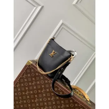 LV M24006 Louis Vuitton Lock and Walk Bucket Bag Black