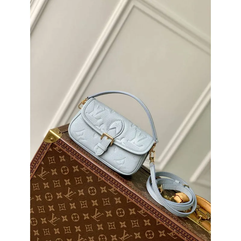 LV M83592 Louis Vuitton Nano Diane Bag Monogram Empreinte leather Olympe Blue