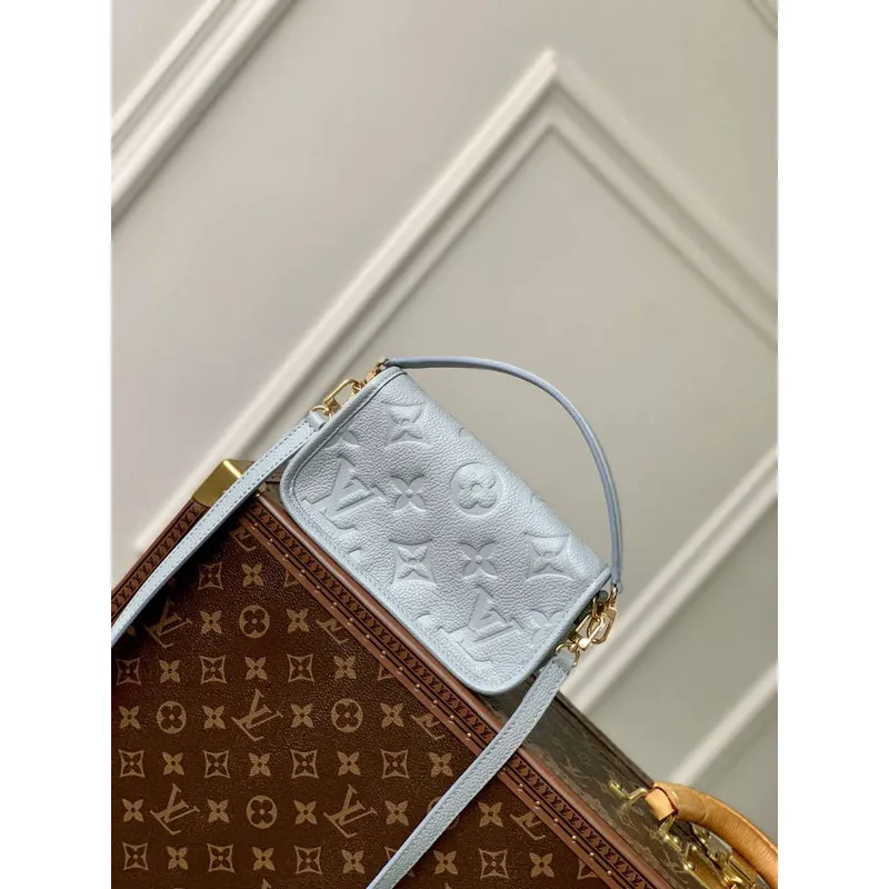 LV M83592 Louis Vuitton Nano Diane Bag Monogram Empreinte leather Olympe Blue