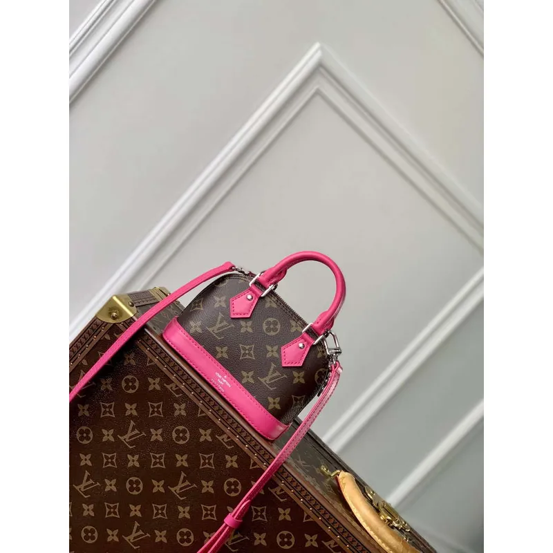 LV M82717 Louis Vuitton Nano Alma Bag Rose Red