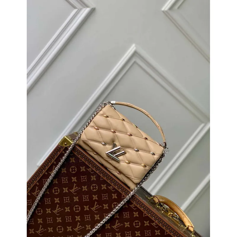 LV M24151 Louis Vuitton GO 14 MM Handbag Beige