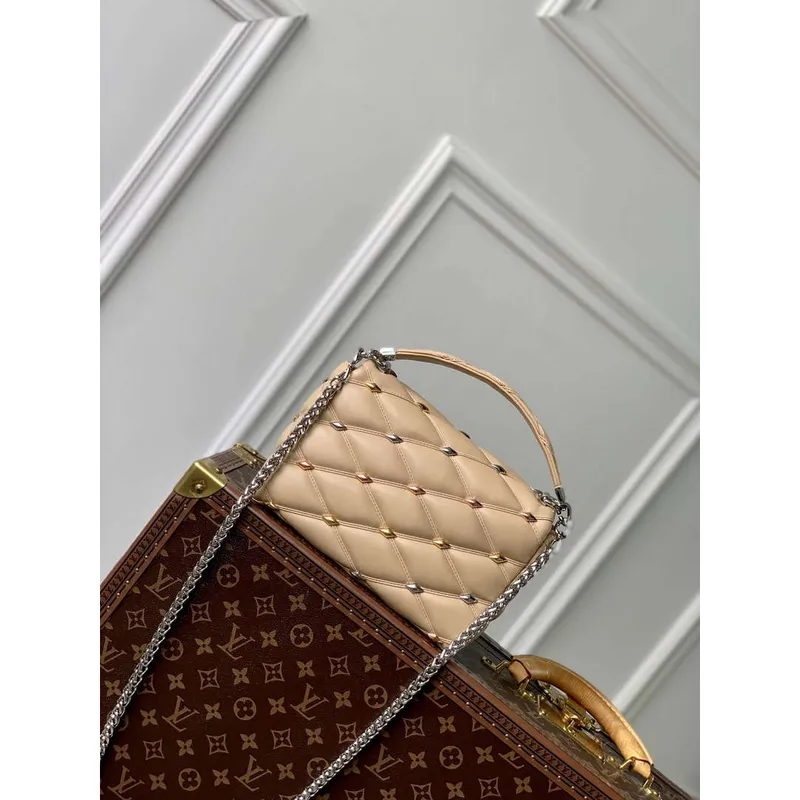 LV M24151 Louis Vuitton GO 14 MM Handbag Beige