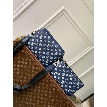 LV M24753 Louis Vuitton Trio Messenger Bag Ink Blue/White