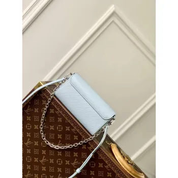 LV M83478 Louis Vuitton Twist West Pochette Epi leather Bag Ice Blue