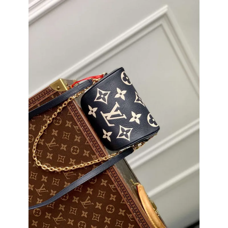 LV M85636 Louis Vuitton Mini Bumbag Navy Blue / Cream