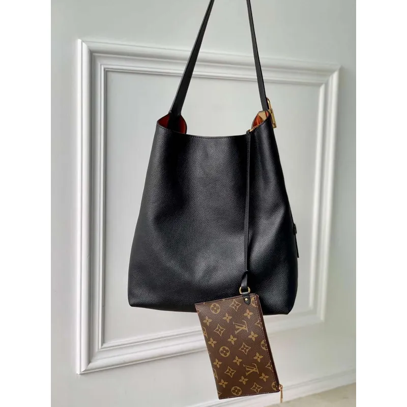 LV M24856 Louis Vuitton Low Key Hobo MM Handbag Black