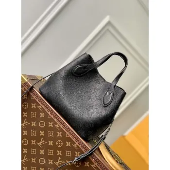 LV M21848 Louis Vuitton Blossom PM Mahina Tote Bag Black