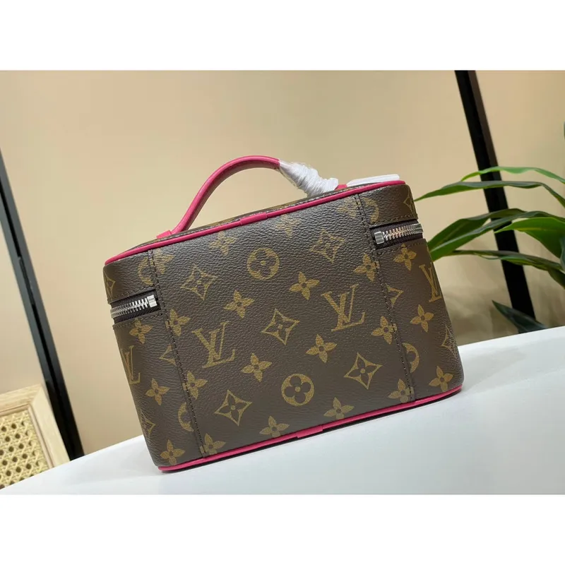Louis Vuitton LV M44495 Nice Mini Vanity Case Monogram canvas Rose Red