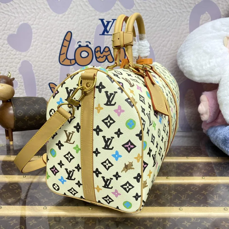 LV M25233 Louis Vuitton Keepall Bandoulière 45 Travel Bag Vanilla