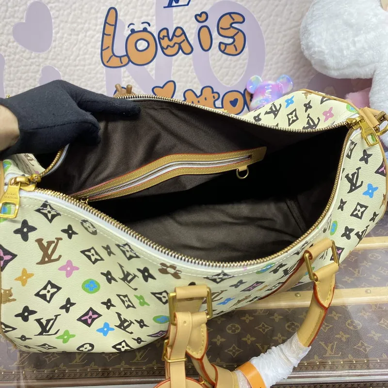 LV M25233 Louis Vuitton Keepall Bandoulière 45 Travel Bag Vanilla